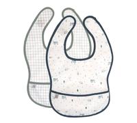 Lot de 2 bavoirs à poche garden explorer tracteur blanc TU