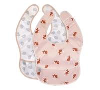 Lässig Bavoirs Little Forest Lapin – Lot de 2, poche, protection anti-chute hydrofuge (EVA)