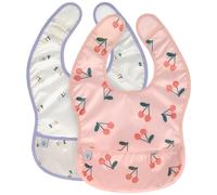 Lot de 2 bavoirs avec poche Happy Fruits Cerise