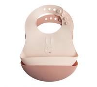 Bavoir en silicone - lot de 2 - Mme Lapin - beige et marron - Pour bébé - Trixie rose TU