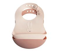 Bavoir en silicone - lot de 2 - Mme Lapin - beige et marron - Pour bébé - Trixie rose TU