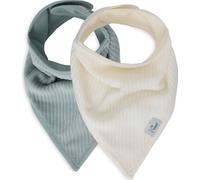 Lot de 2 bavoirs bandana bleu, écru TU