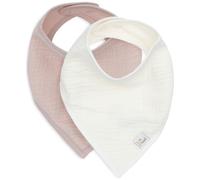 Lot de 2 bavoirs bandana gaze de coton Wild Rose-Oatmeal