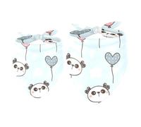 Lot de 2 bavoirs bandana pour chien avec motif panda et forme de cœur pour fille et garçon, écharpe pour chiens de petite, moyenne et grande taille