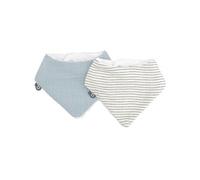 Lot de 2 bavoirs bandana - TU - Mousseline - Bleu Vintage Rayures
