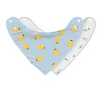 Lot de 2 bavoirs bandanas avec col bénitier Happy Fruits Citron