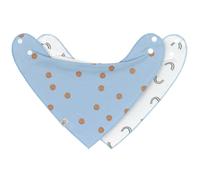 Lot De 2 Bavoirs Bandanas Bleu/Blanc Bleu