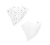 Lot de 2 Bavoirs Bébé "Bandana" 41cm Blanc