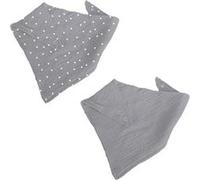 Lot de 2 Bavoirs Bébé "Bandana" 41cm Gris Gris G