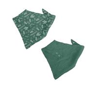 Lot de 2 Bavoirs Bébé "Bandana" 41cm Vert Foncé