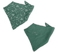 Lot de 2 Bavoirs Bébé "Bandana" 41cm Vert Foncé Vert G