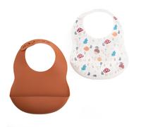 Lot De 2 Bavoirs Champignons Marron TU