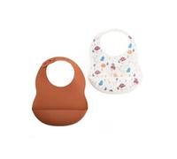 Lot de bavoirs champignons marron TU