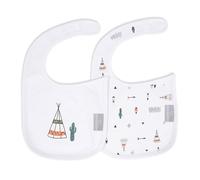 Lot de 2 bavoirs Dakota fermeture velcro - Blanc