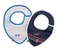 Lot de 2 bavoirs en coton marinière