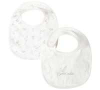 Lot De 2 Bavoirs En Coton Motifs Plumes Pour Bébé - Ecru Ecru