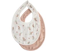 Lot de 2 bavoirs en mousseline blush-pink floral