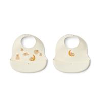 Lot de 2 bavoirs en silicone Ember Éléphant Crème de la Crème