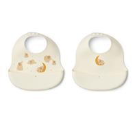 Lot de 2 bavoirs en silicone Ember Elephant Crème de la crème