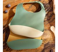 Lot de 2 bavoirs en silicone Jade Shades