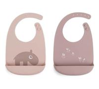 Lot de 2 bavoirs en silicone Ozzo Rose