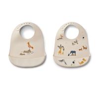 Lot de 2 bavoirs en silicone Tilda All together Sandy