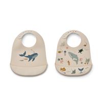 Liewood Bavoir en silicone Tilda – Lot de 2 – Sea creature / Sandy