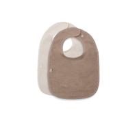 Lot de 2 bavoirs éponge - Sand/Milky Coffee