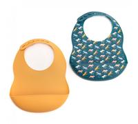 Lot De 2 Bavoirs Et Moutarde Bleu TU