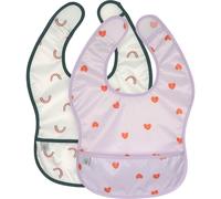 Lot de 2 bavoirs Happy Rascals Coeur lavande