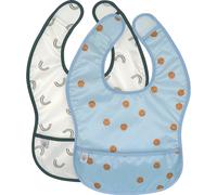 Lot de 2 bavoirs Happy Rascals Smile bleu ciel