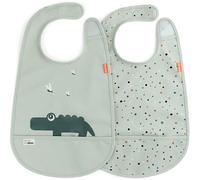 Done by Deer Bavoir Croco avec velcro Lot de 2 Vert