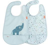 Lot de 2 bavoirs imperméables à velcro elphee bleu