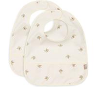 Lot de 2 bavoirs imperméables ecru, rose, orange TU