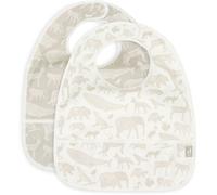 Lot de 2 bavoirs imperméables ecru, vert TU