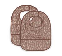 Lot de 2 bavoirs imperméables marron chataigne TU