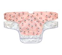 LÄSSIG Baby Set de bavoirs à manches longues (2 pcs.) à nouer Protection antichute/Long Sleeve Bib Happy Fruits Cherry