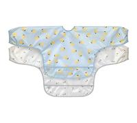 LÄSSIG Baby Set de bavoirs à manches longues (2 pcs.) à nouer Protection antichute/Long Sleeve Bib Happy Fruits Lemon