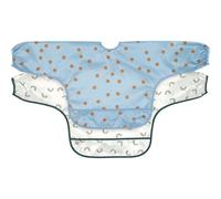 Lot de 2 bavoirs manches longues Happy Rascals Smile bleu ciel