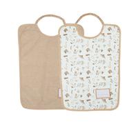 Trois Kilos Sept - Lot de 2 bavoirs maternelles imperméables 30 x 38 cm Beige