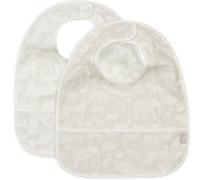 Jollein Lot de 2 bavoirs imperméables, Animals, nougat, 40x29 cm