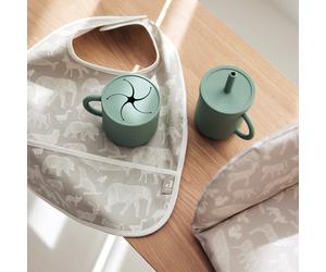 Lot de 2 bavoirs plastifiés Animals Olive Green
