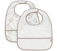 Jollein Bavoirs Imperméables - Leafy Dreams - Lot de 2 - Avec Fermeture Velcro - Bavoirs Bébé - Bavoirs Anti-Bave