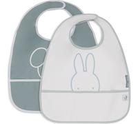 Jollein Miffy Peekaboo Lot de 2 bavoirs imperméables pour bébé avec fermeture Velcro Vert mer