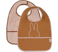 Jollein Miffy Peekaboo Lot de 2 bavoirs imperméables pour bébé avec fermeture Velcro Rose sauvage