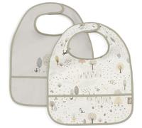 Jollein Bavoirs Imperméables - Tiny Park - Lot de 2 - Avec Fermeture Velcro - Bavoirs Bébé - Bavoirs Anti-Bave