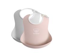 Lot De 2 Bavoirs Récupérateur Gris Pastel Et Rose Pastel - Babybjörn