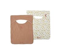 Lot de 2 bavoirs - - Savane - Encolure américaine - Coton doux et absorbant