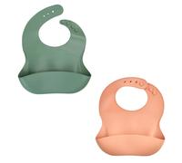 Lot de 2 bavoirs silicone vert TU