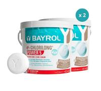 Lot de 2 Bayrol e.Chlorilong POWER 5 - Galets de Chlore à dissolution lente 5 kg